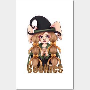 Anime Girl Bunny Loves Cookies Posters and Art